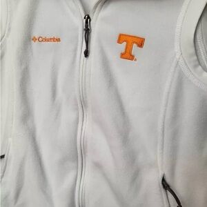 Columbia fleece vest University of Tennessee size small. White.